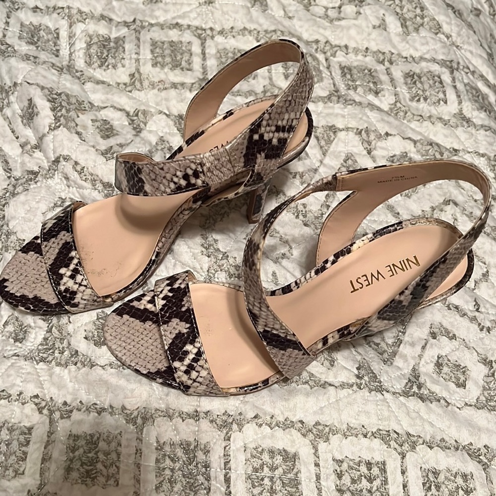 Nine West snake print heels